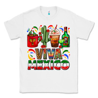 White Viva Mexico Coffee Cups With Cactus And Tequila Classic Tee - FaDigitalArtStudio