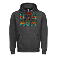 Charcoal Heather christmas dog mom dachshund Zipper Hoodie - RanaPortraitStore