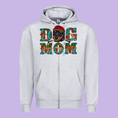 Christmas Dog Mom Dachshund Zipper Hoodie Designed By Ranaportraitstore