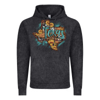 Vintage Black leopard cowhide sunflower texas map Vintage Hoodie - Artiststas