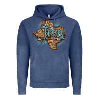 Vintage Denim leopard cowhide sunflower texas map Vintage Hoodie - Artiststas