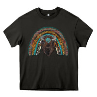 Asphalt western rainbow with bison Heavy Core Tee - RanaPortraitStore