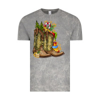 Cloud Rock Christmas Boots Vintage Tee - CowhideDigitalArt