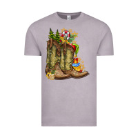 Vintage Zinc Christmas Boots Vintage Tee - CowhideDigitalArt
