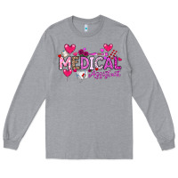 Heather Grey Valentine Medical Assistant Long Sleeve Tee - CowhideDigitalArt
