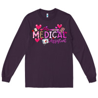 Plum Valentine Medical Assistant Long Sleeve Tee - CowhideDigitalArt