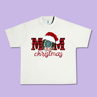 Mom Christmas Urban Heavy Tee Designed By Cowhidedigitalart