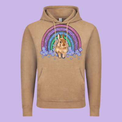 Bunny Rainbow Vintage Hoodie Designed By Artiststas