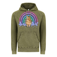 Vintage Olive bunny rainbow Vintage Hoodie - Artiststas