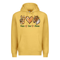 Antique Gold Peace Love Horses Premium Hoodie - Jasminsmagicworld