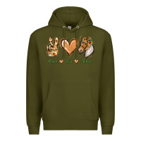 Army Green Peace Love Horses Premium Hoodie - Jasminsmagicworld