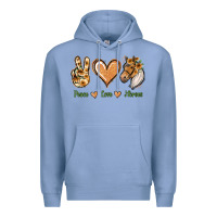 Colony Blue Peace Love Horses Premium Hoodie - Jasminsmagicworld