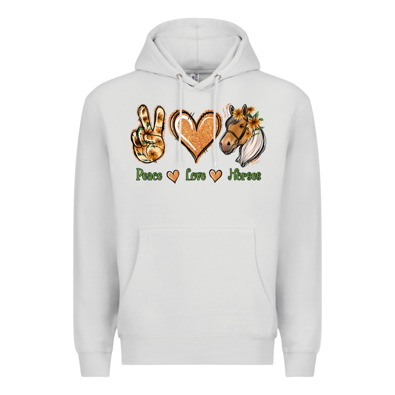 Peace Love Horses Premium Hoodie by Jasminsmagicworld | Teevron