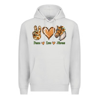 Dove Grey Peace Love Horses Premium Hoodie - Jasminsmagicworld