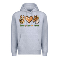 Heather Grey Peace Love Horses Premium Hoodie - Jasminsmagicworld