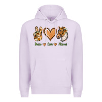 Lilac Peace Love Horses Premium Hoodie - Jasminsmagicworld