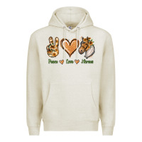 Oatmeal Heather Peace Love Horses Premium Hoodie - Jasminsmagicworld
