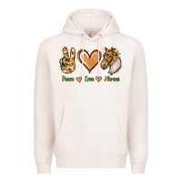 Pale Pink Peace Love Horses Premium Hoodie - Jasminsmagicworld