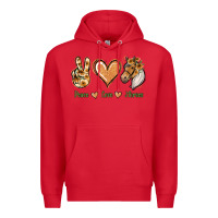 Red Peace Love Horses Premium Hoodie - Jasminsmagicworld