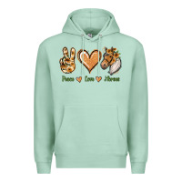 Seafoam Peace Love Horses Premium Hoodie - Jasminsmagicworld