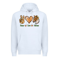 White Peace Love Horses Premium Hoodie - Jasminsmagicworld