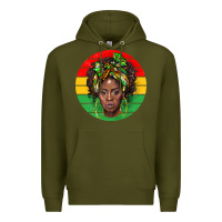 Army Green black women Premium Hoodie - BarkalooDesign