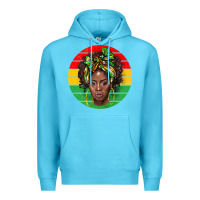 Ocean Blue black women Premium Hoodie - BarkalooDesign