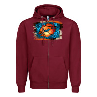 Burgundy Basketball Lips Zipper Hoodie - Jasminsmagicworld