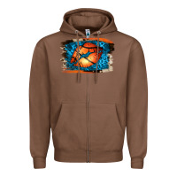 Chestnut Basketball Lips Zipper Hoodie - Jasminsmagicworld