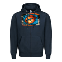 Navy Basketball Lips Zipper Hoodie - Jasminsmagicworld