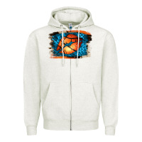 Oatmeal Heather Basketball Lips Zipper Hoodie - Jasminsmagicworld