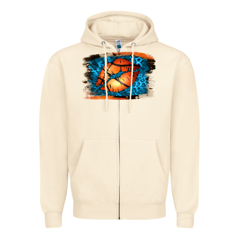 Basketball Lips Zipper Hoodie by Jasminsmagicworld | Teevron