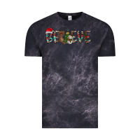 Cloud Black Believe Christmas Vintage Tee - CowhideDigitalArt