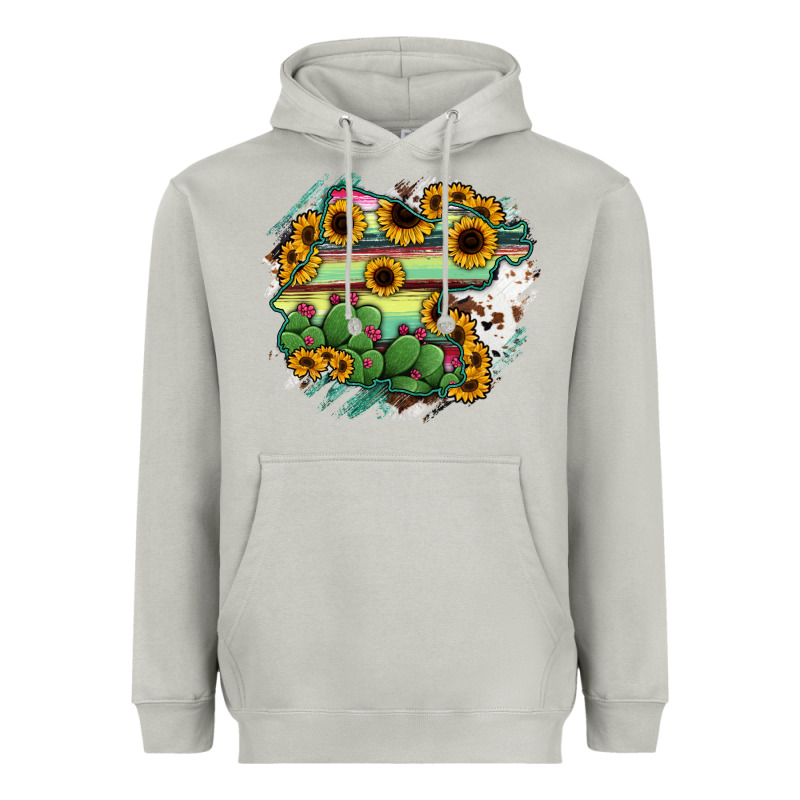 Guanajuato Sunflower Serape Map Heavyweight Hoodie by RanaPortraitStore | Teevron