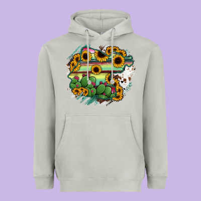 Guanajuato Sunflower Serape Map Heavyweight Hoodie Designed By Ranaportraitstore