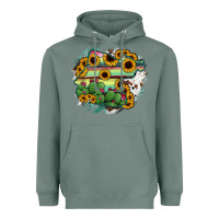 Sage Guanajuato sunflower serape map Heavyweight Hoodie - RanaPortraitStore