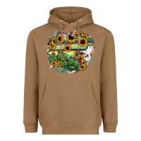 Toasted Coconut Guanajuato sunflower serape map Heavyweight Hoodie - RanaPortraitStore