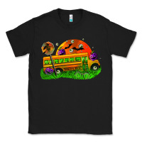Black Halloween School Bus Classic Tee - FaDigitalArtStudio