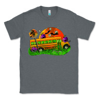 Charcoal Heather Halloween School Bus Classic Tee - FaDigitalArtStudio
