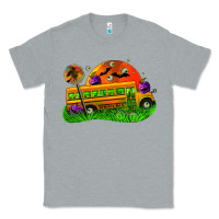 Heather Grey Halloween School Bus Classic Tee - FaDigitalArtStudio