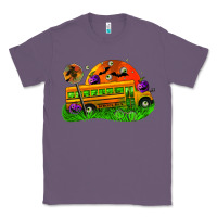 Lavender Halloween School Bus Classic Tee - FaDigitalArtStudio