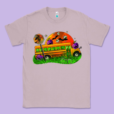 Halloween School Bus Classic Tee Designed By Fadigitalartstudio