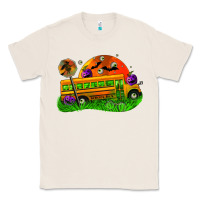 Natural Halloween School Bus Classic Tee - FaDigitalArtStudio