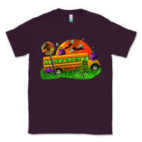 Plum Halloween School Bus Classic Tee - FaDigitalArtStudio
