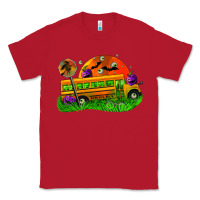 Red Halloween School Bus Classic Tee - FaDigitalArtStudio