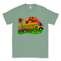 Sage Halloween School Bus Classic Tee - FaDigitalArtStudio