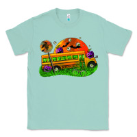 Seafoam Halloween School Bus Classic Tee - FaDigitalArtStudio