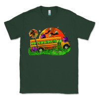 Sports Green Halloween School Bus Classic Tee - FaDigitalArtStudio