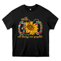 Black with god all things are possible with sunflower bbs Heavy Core Tee - BundleAndBundleShop