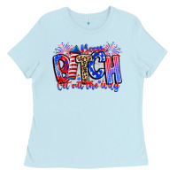 Baby Blue boom bitch get out the way Ladies Tee - CowhideDigitalArt